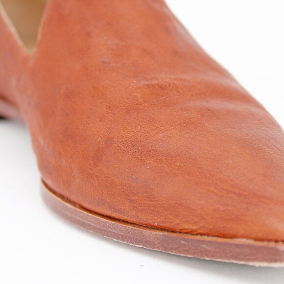 FRYE Kenzie Venetian Pointed-Toe Slip On Cognac Leather Flats: Size 9.5 M - Picture 4 of 8